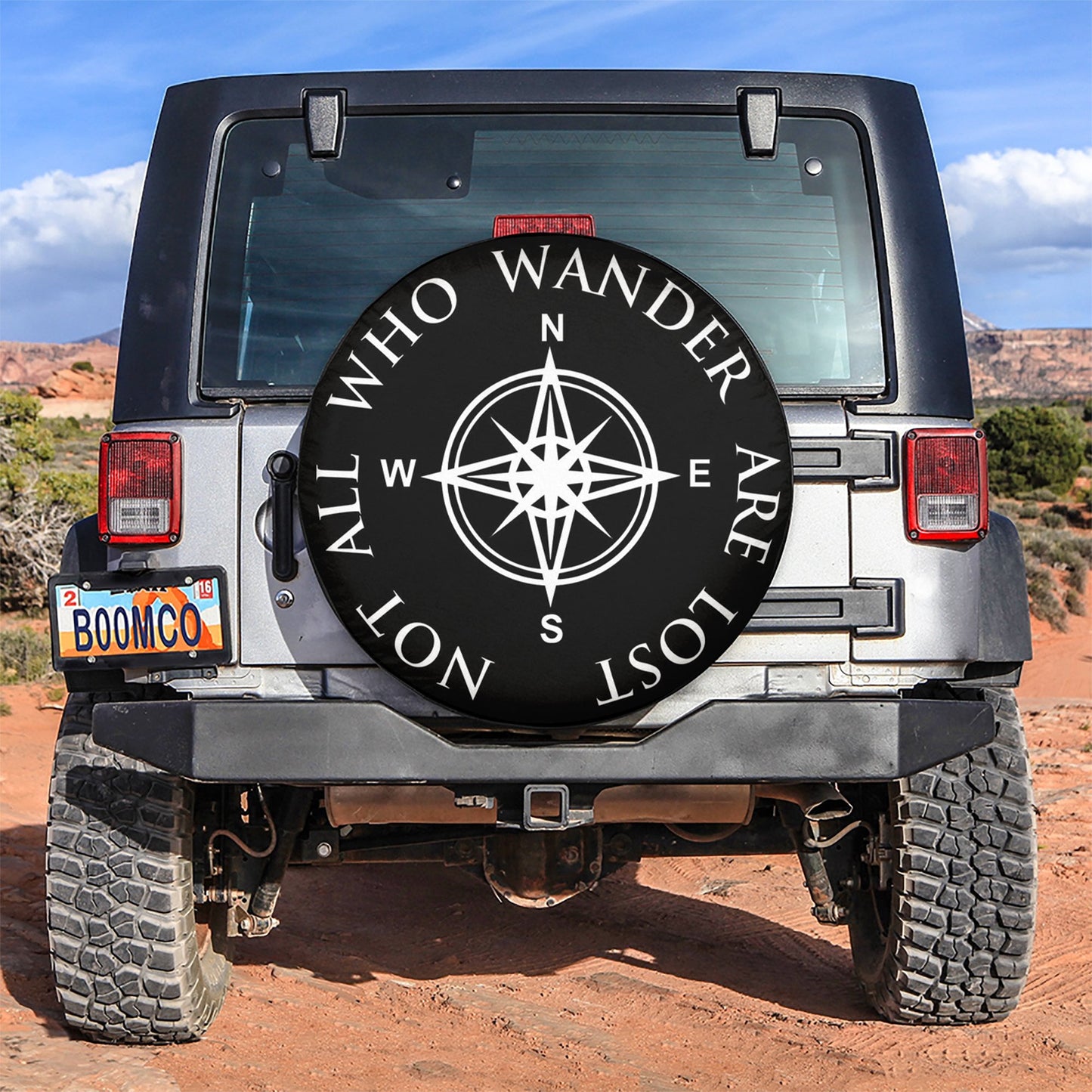 Not All Who Wander White Car Spare Tire
