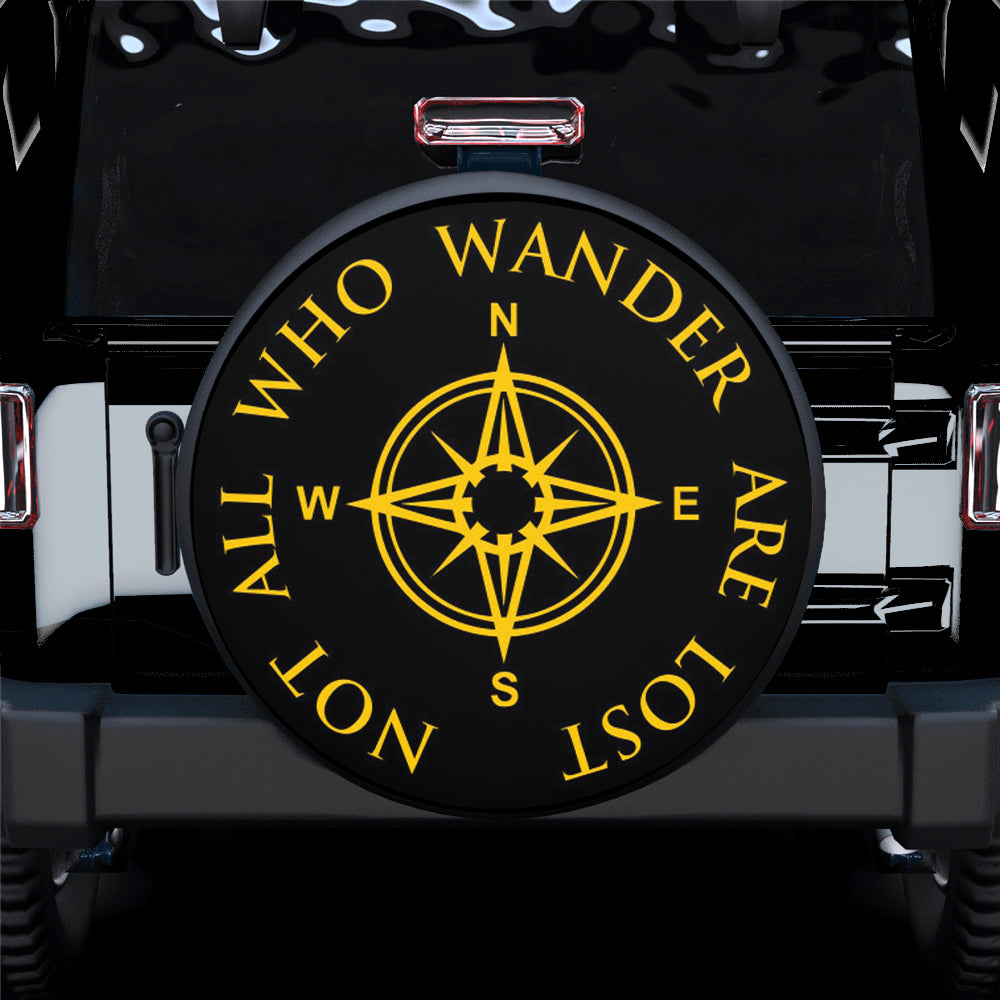 Not All Who Wander Yellow Car Spare Tire