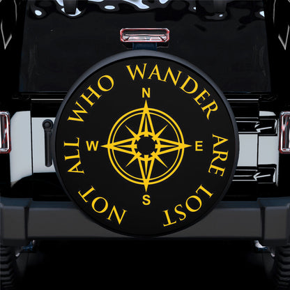 Not All Who Wander Yellow Car Spare Tire