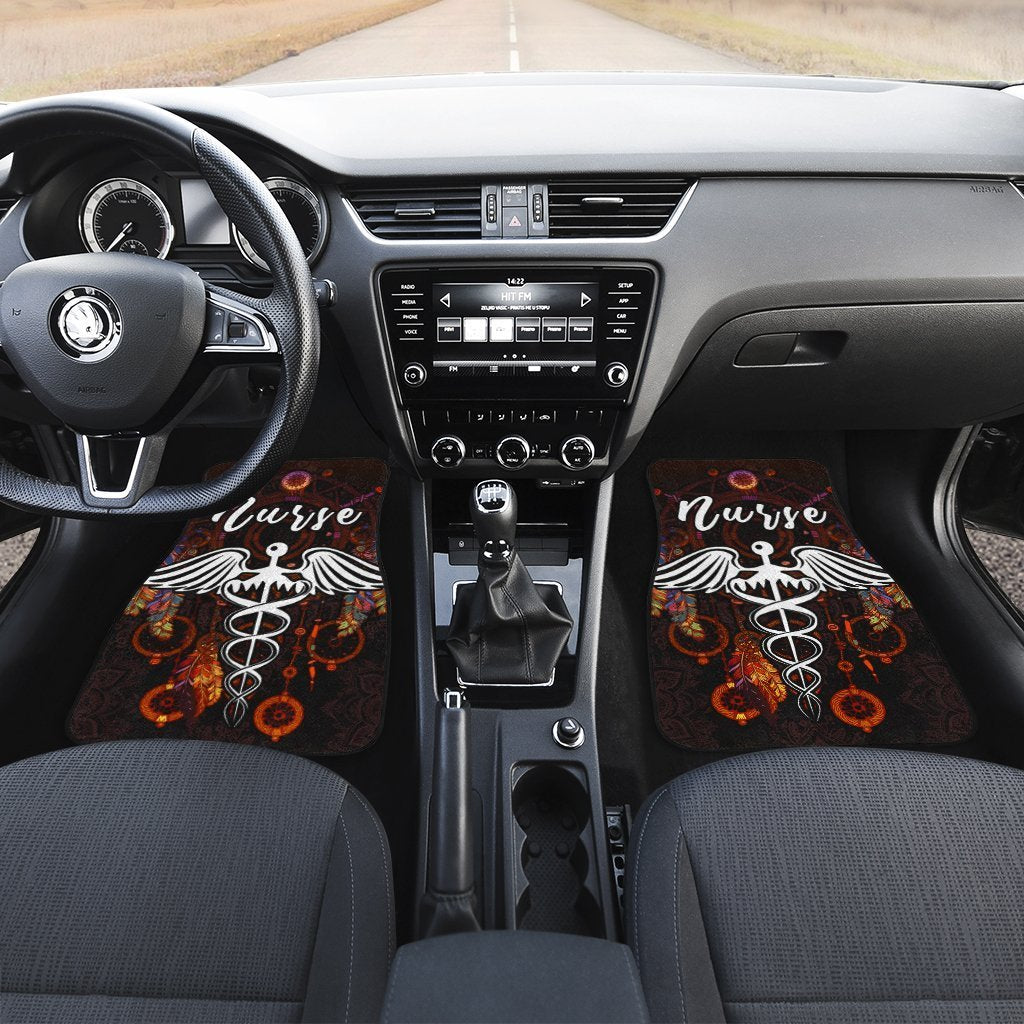Nurse Car Floor Mats Custom Mandala Dreamcatcher Meaningful For Nurse Car Accessories