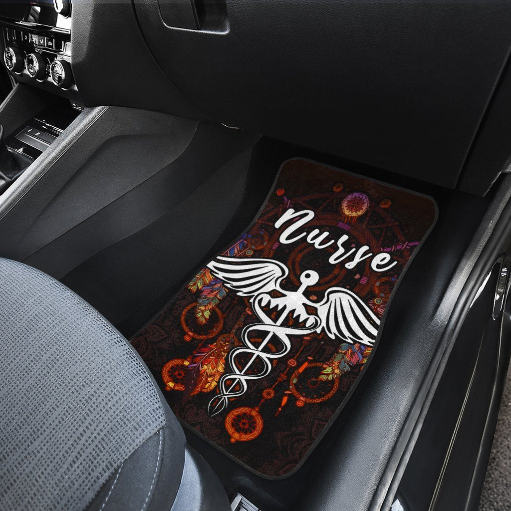 Nurse Car Floor Mats Custom Mandala Dreamcatcher Meaningful For Nurse Car Accessories