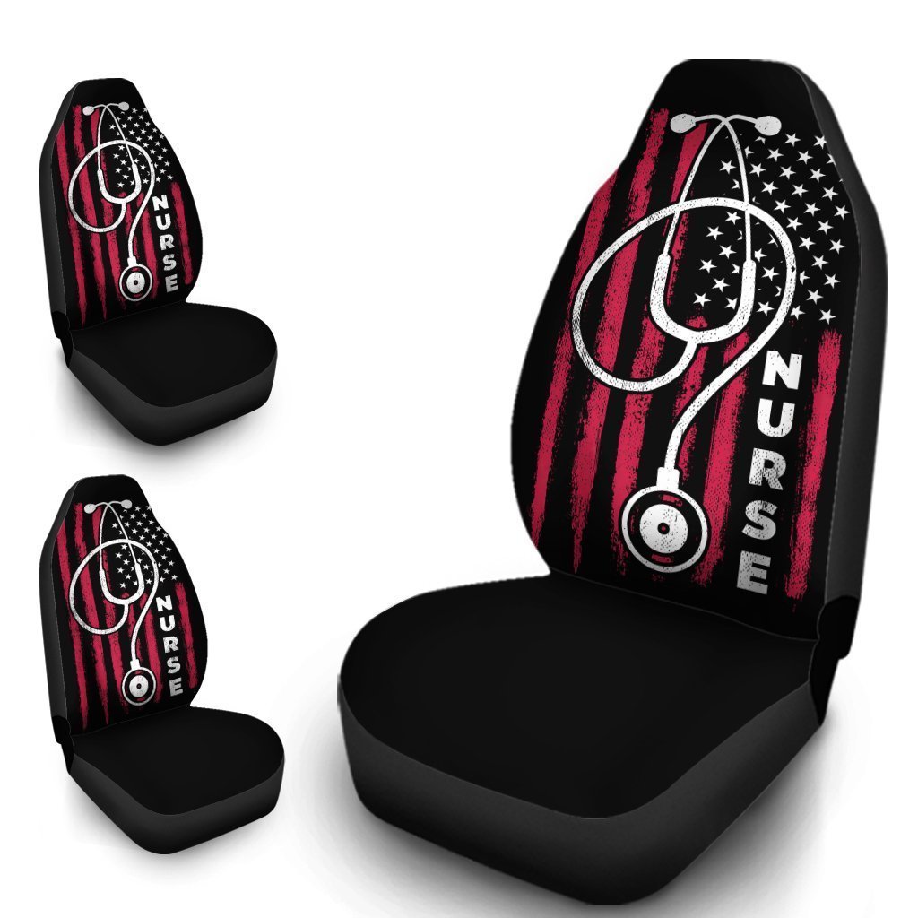 Nurse Car Seat Covers Custom American Flag Car Accessories Gift Idea