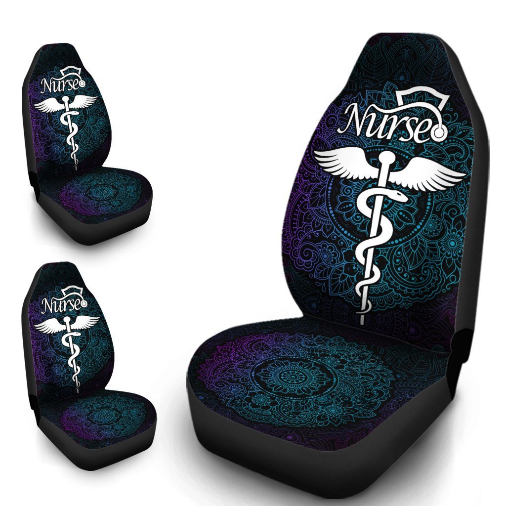 Nurse Car Seat Covers Custom Mandala Car Accessories Gift Idea