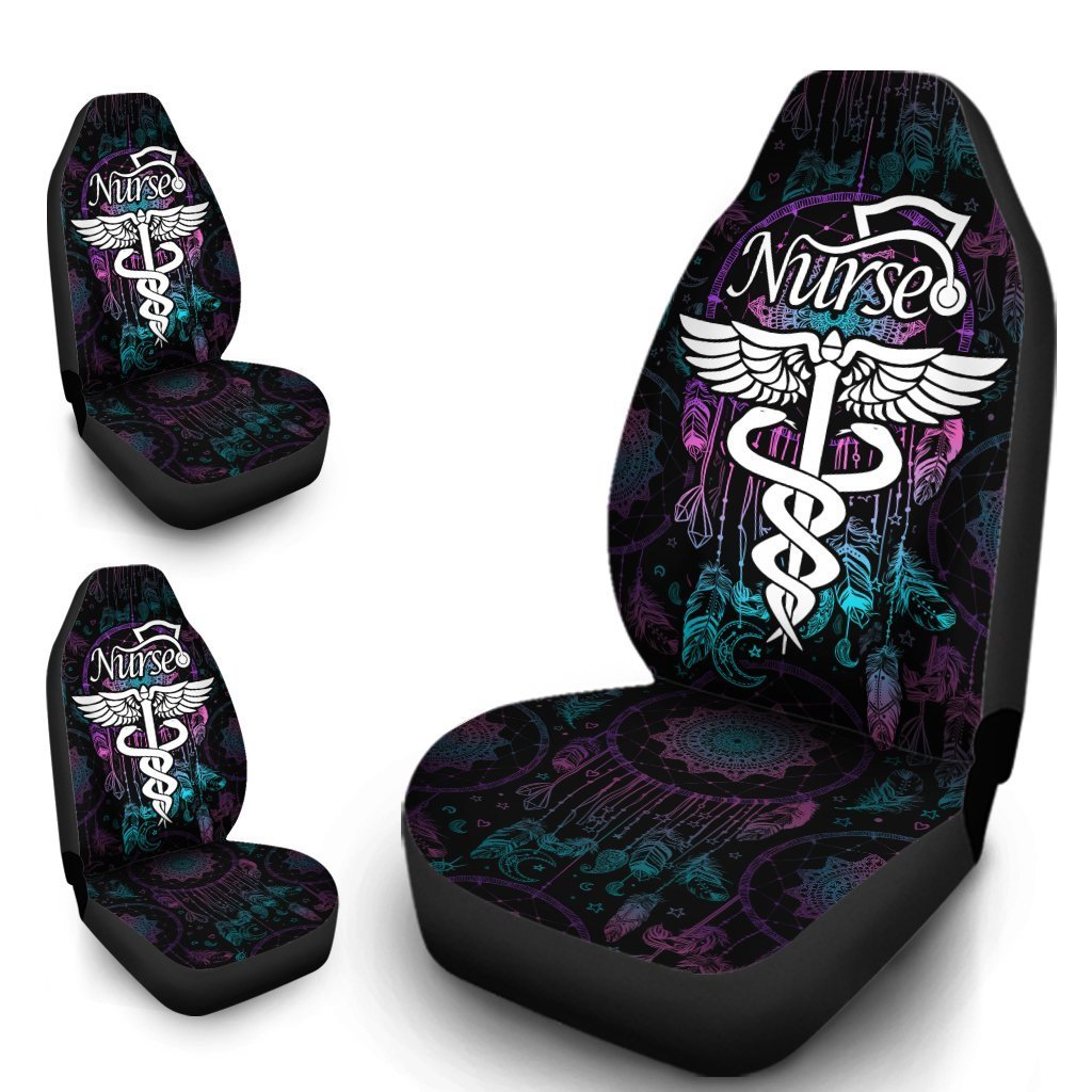 Nurse Car Seat Covers Custom Mandala Dreamcatcher Car Accessories Meaningful Gift Idea For Nurse