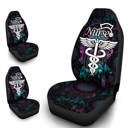 Nurse Car Seat Covers Custom Mandala Dreamcatcher Car Accessories Meaningful Gift Idea For Nurse