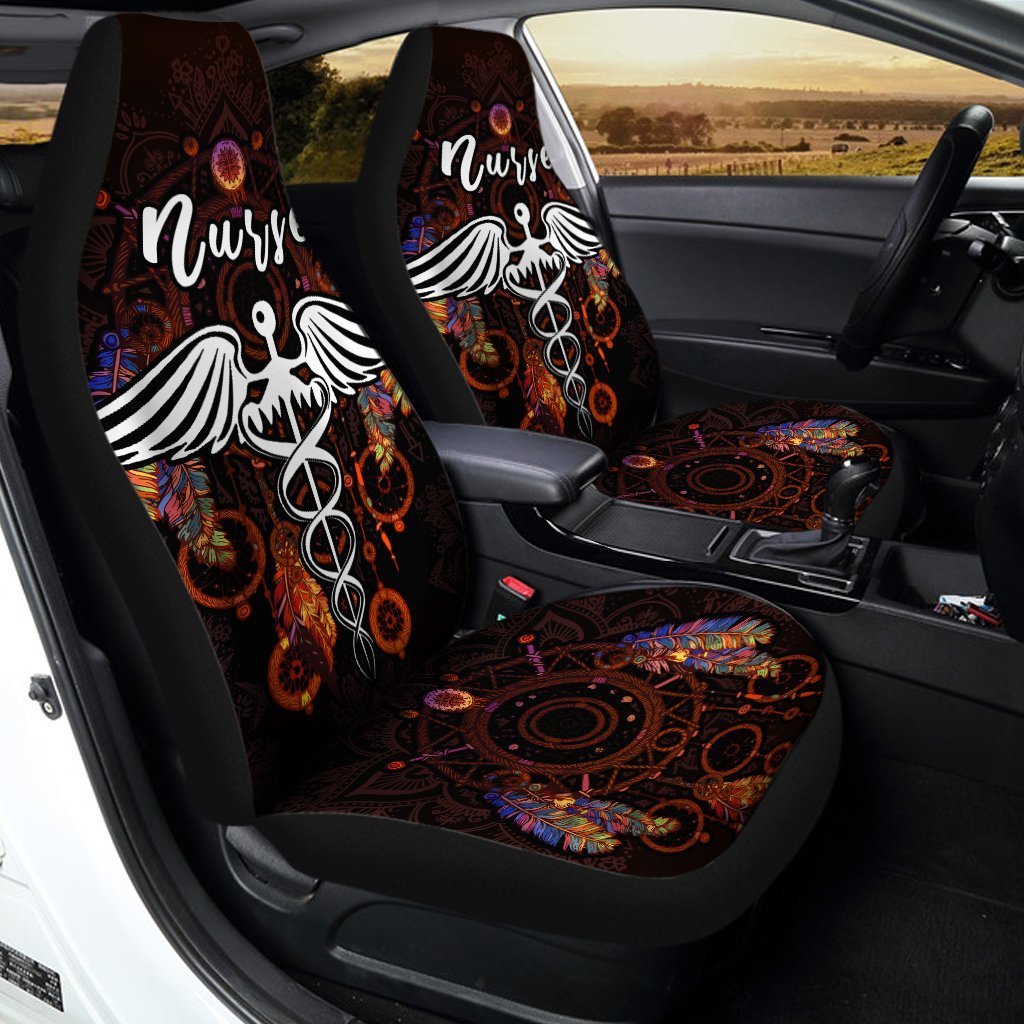 Nurse Car Seat Covers Custom Mandala Dreamcatcher Meaningful For Nurse Car Accessories