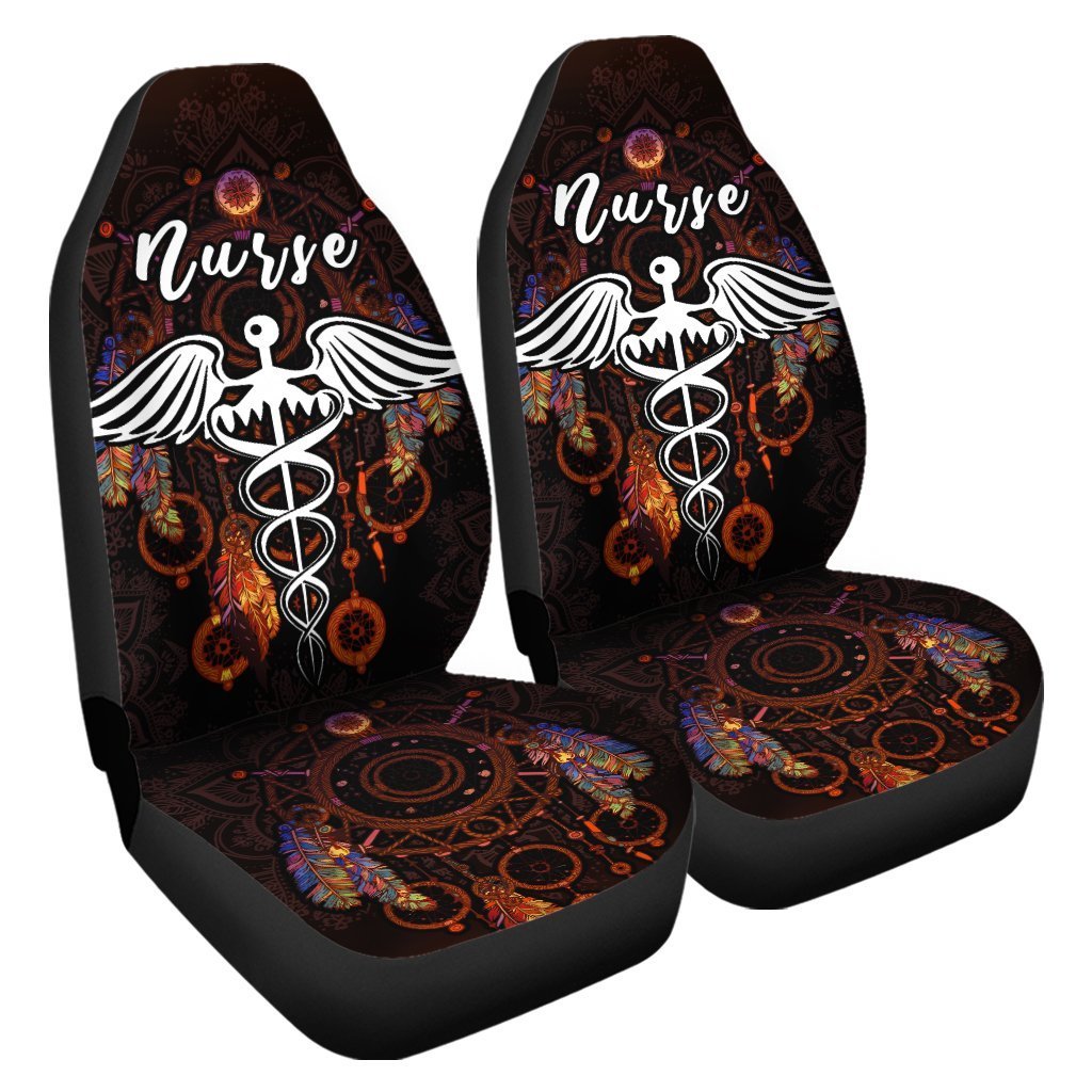 Nurse Car Seat Covers Custom Mandala Dreamcatcher Meaningful For Nurse Car Accessories