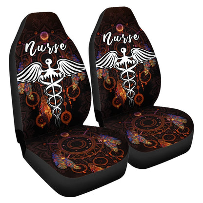 Nurse Car Seat Covers Custom Mandala Dreamcatcher Meaningful For Nurse Car Accessories