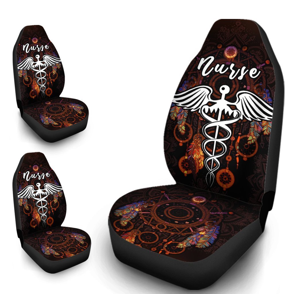 Nurse Car Seat Covers Custom Mandala Dreamcatcher Meaningful For Nurse Car Accessories