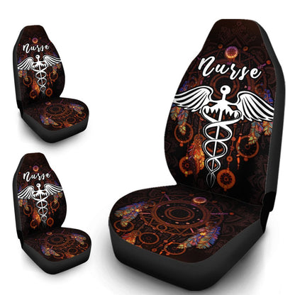 Nurse Car Seat Covers Custom Mandala Dreamcatcher Meaningful For Nurse Car Accessories