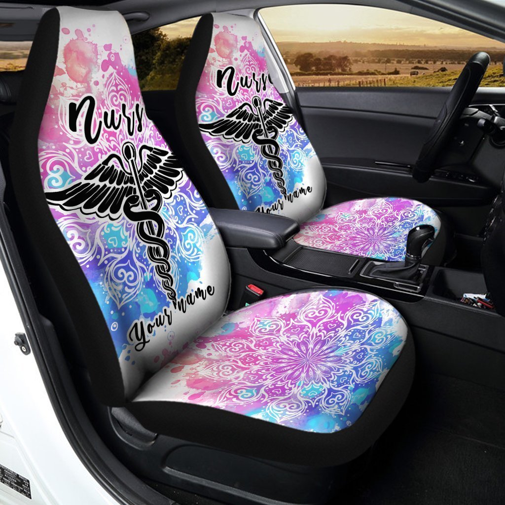 Nurse Car Seat Covers Custom Name Nurse Mandala Car Accessories