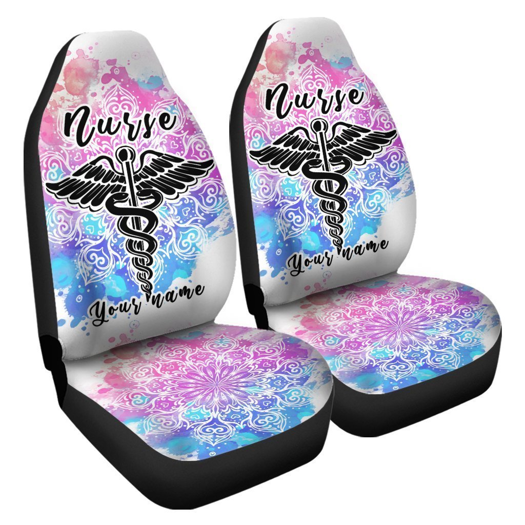 Nurse Car Seat Covers Custom Name Nurse Mandala Car Accessories