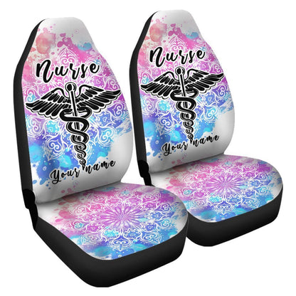 Nurse Car Seat Covers Custom Name Nurse Mandala Car Accessories
