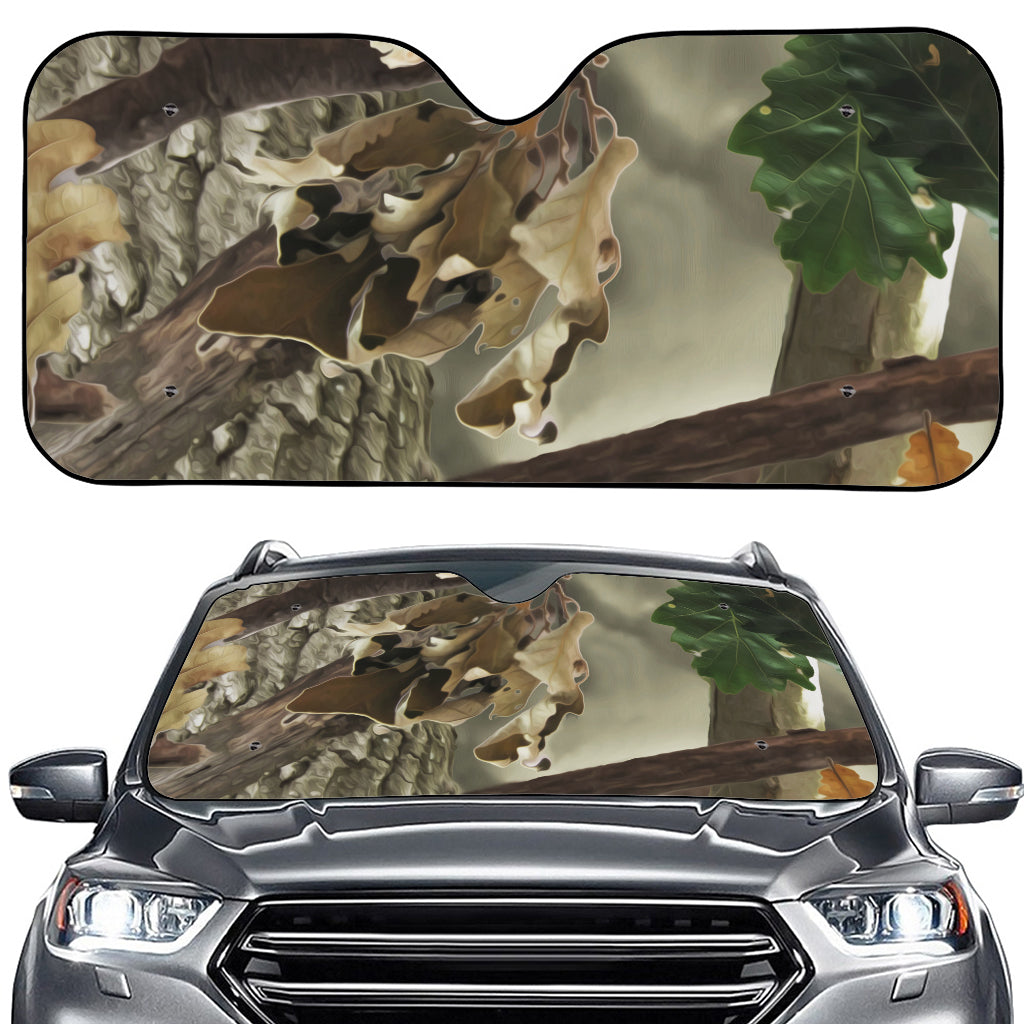 Oak Tree Hunting Camouflage Print Car Windshield Sun Shade