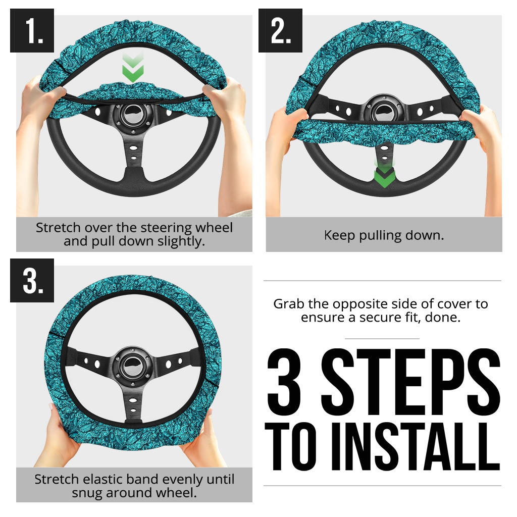 Ocence Blue Premium Car Steering Wheel Cover