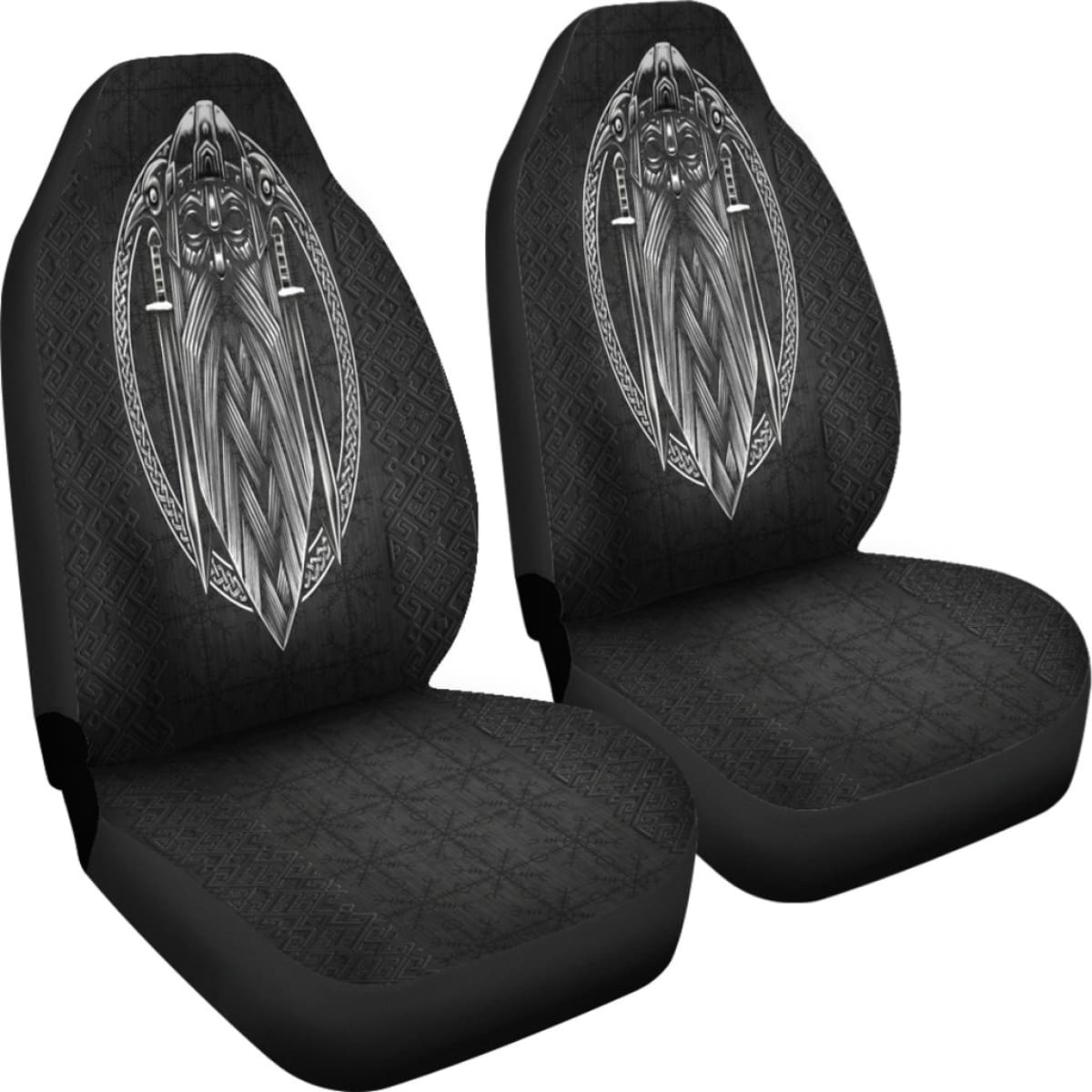 Odin - God Of Viking With Helm Of Awe Background Car Seat Covers Universal Fit 215521