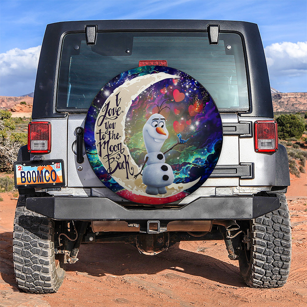 Olaf Frozen Love You To The Moon Galaxy Car Spare Tire Cover