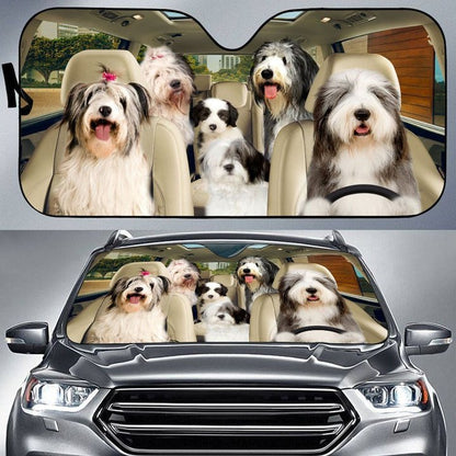 Old English Sheepdog Car All Over Printed 3D Sun Shade