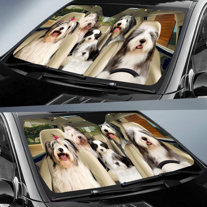 Old English Sheepdog Car All Over Printed 3D Sun Shade