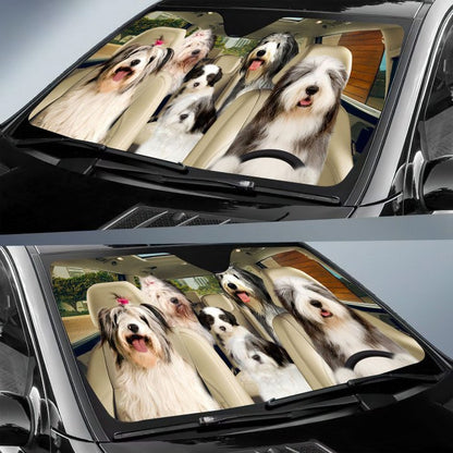 Old English Sheepdog Car All Over Printed 3D Sun Shade