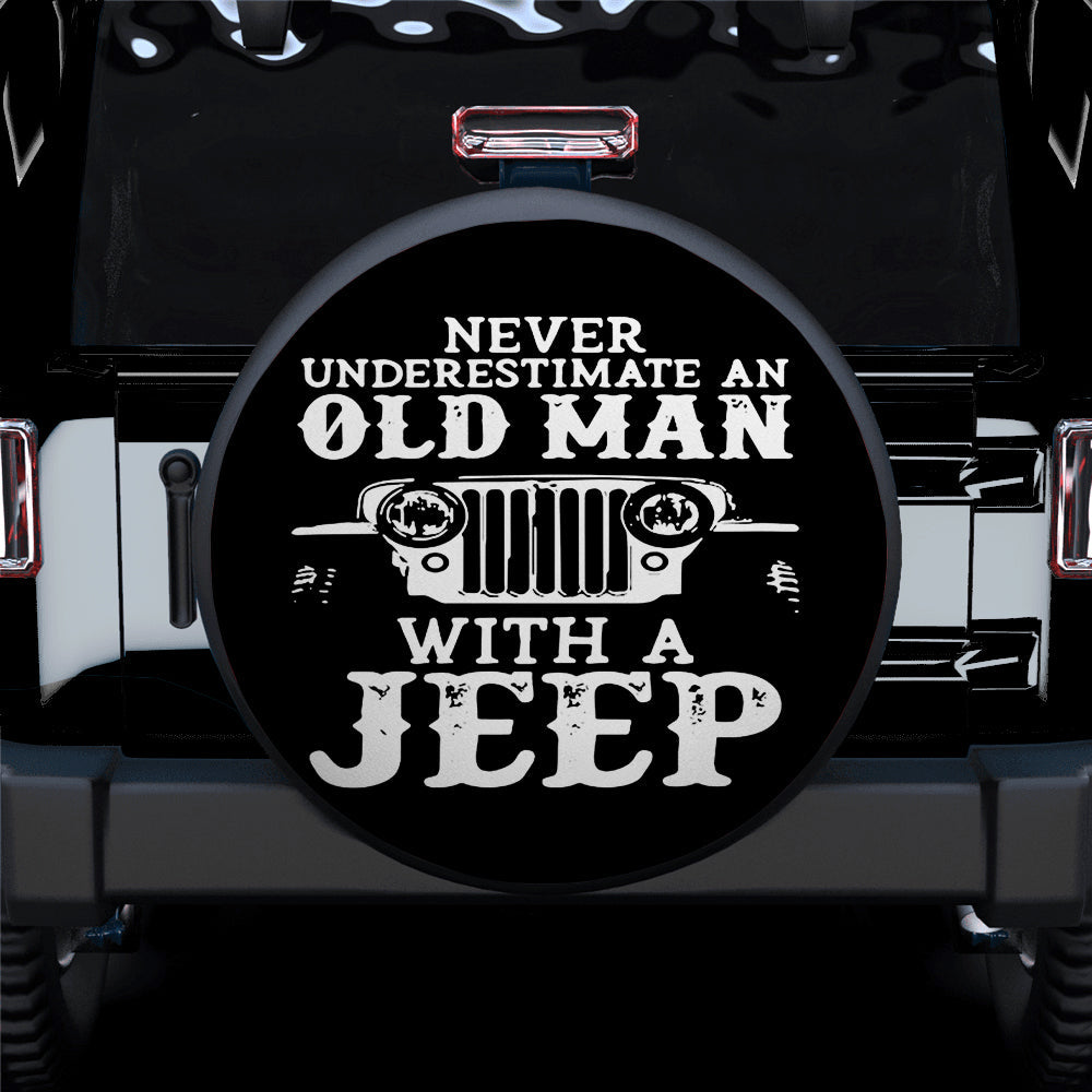 Old Man With A Jeep Car Spare Tire Cover
