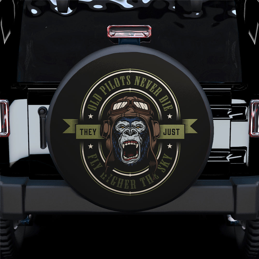 Old Pilot Never Die Jeep Car Spare Tire Cover