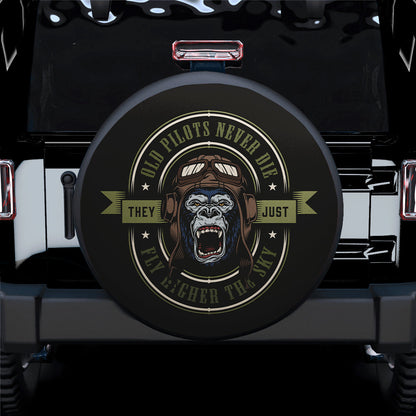 Old Pilot Never Die Jeep Car Spare Tire Cover