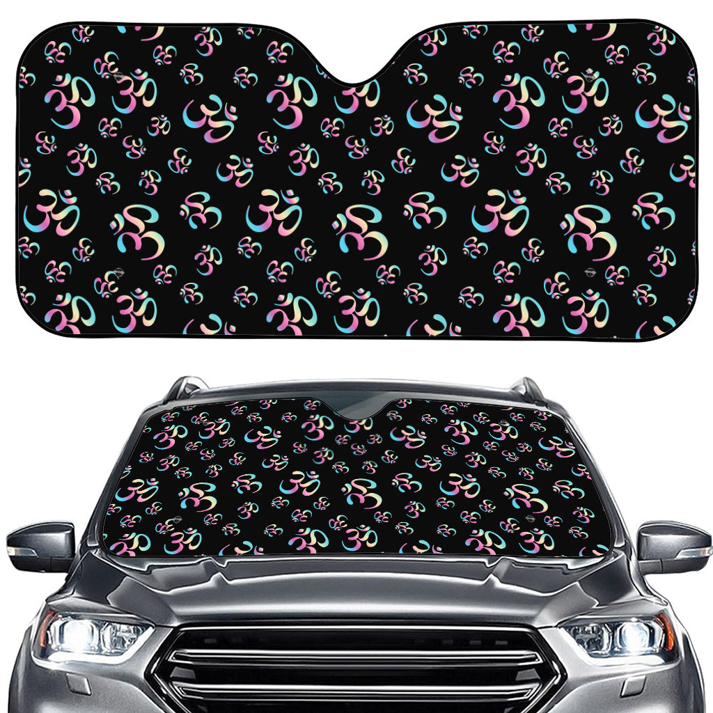 Om Sign Pattern Print Car Windshield Sun Shade