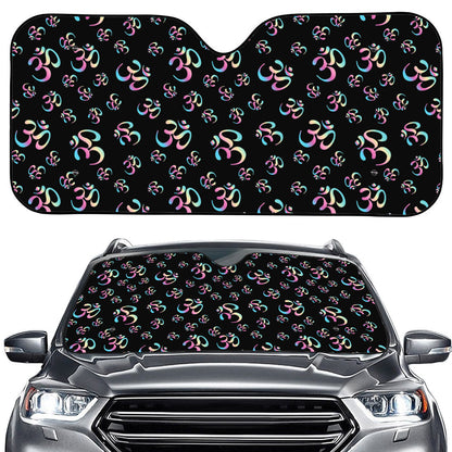 Om Sign Pattern Print Car Windshield Sun Shade