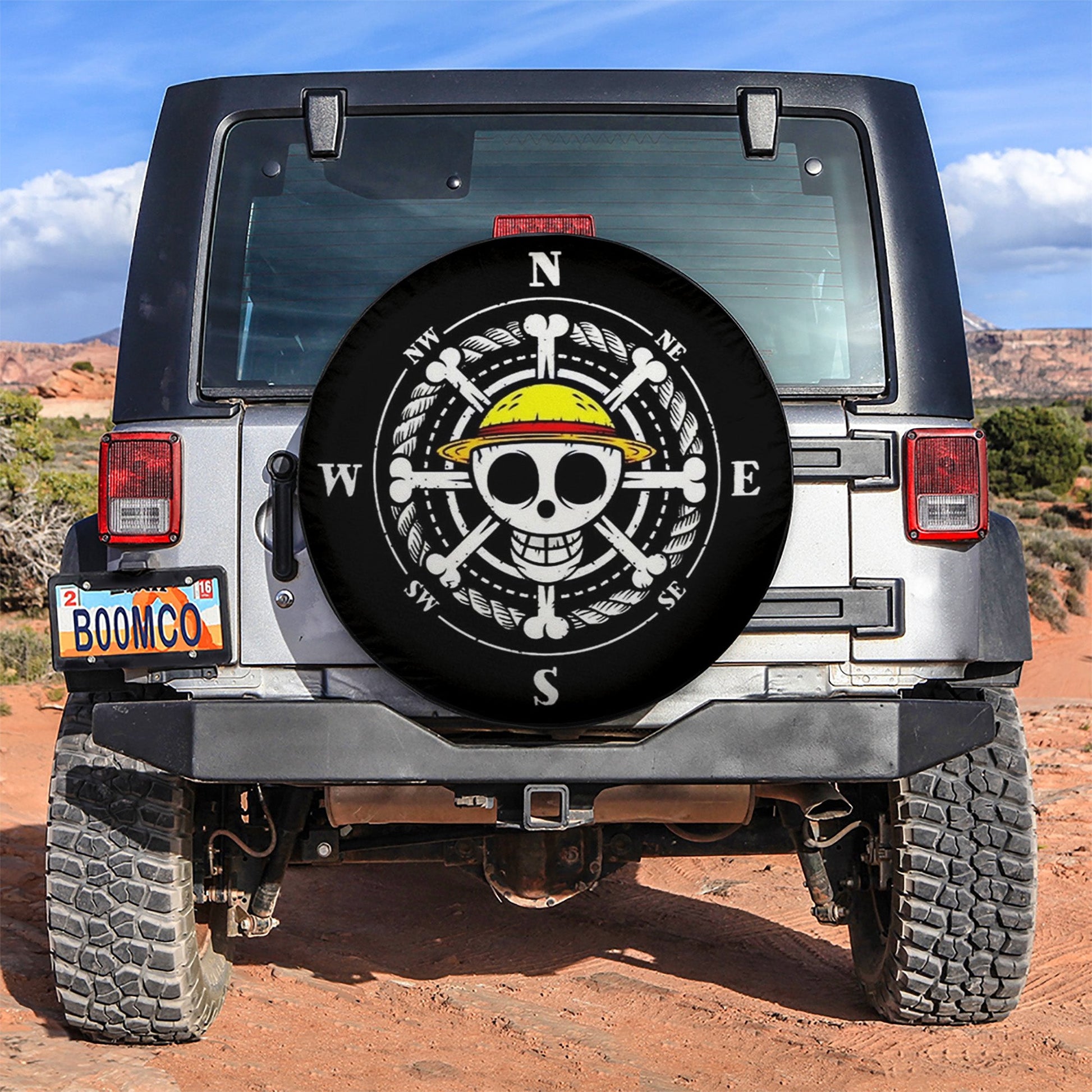 One Piece Anime Skull Compass Car Spare Tire Cover