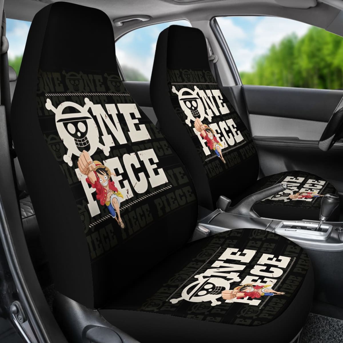 One Piece Logo Typo Seat Covers Amazing Best Gift Ideas 2020 Universal Fit 090505