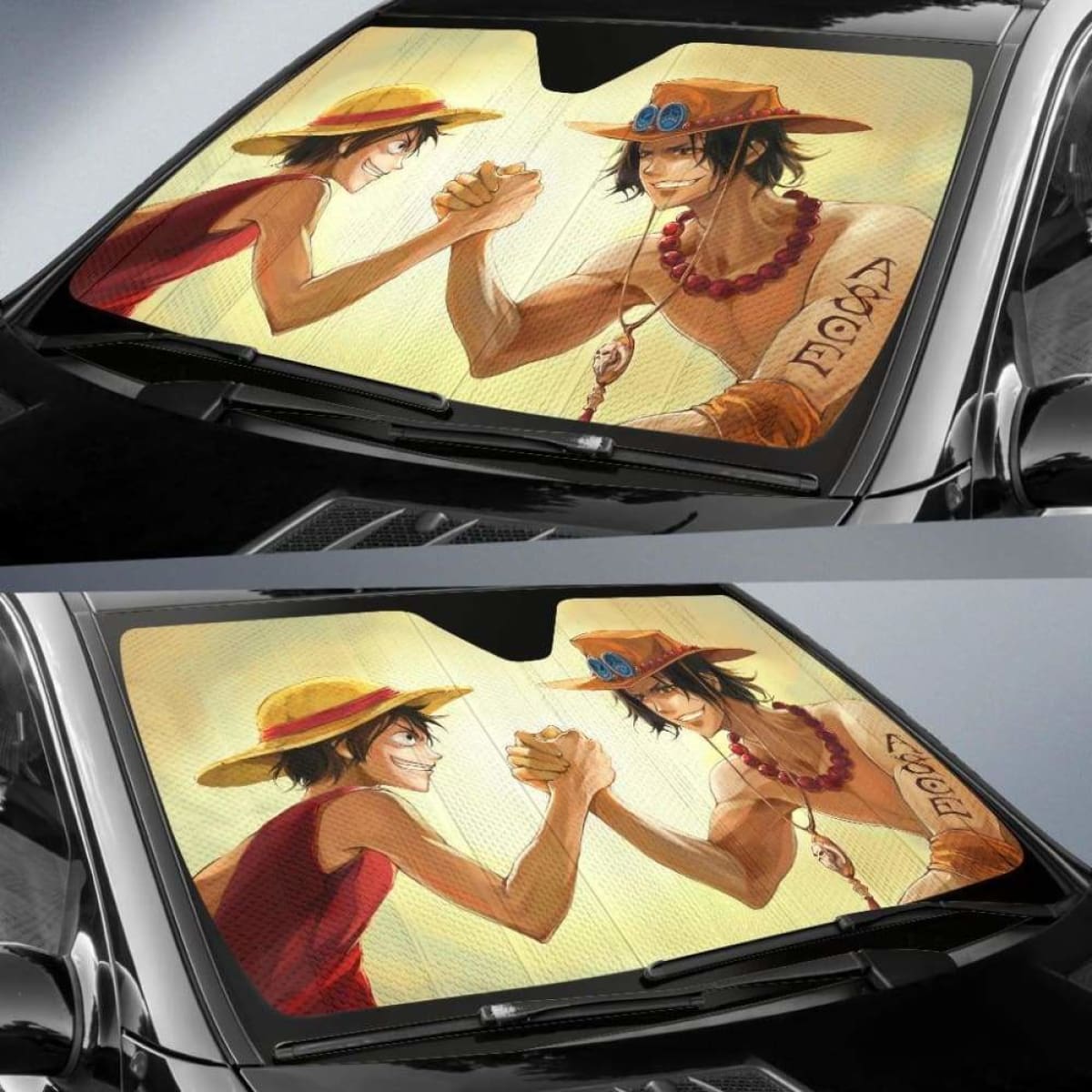 One Piece Monkey D Ruffy VS Puma D Ace Car Sun Shades 918b Universal Fit