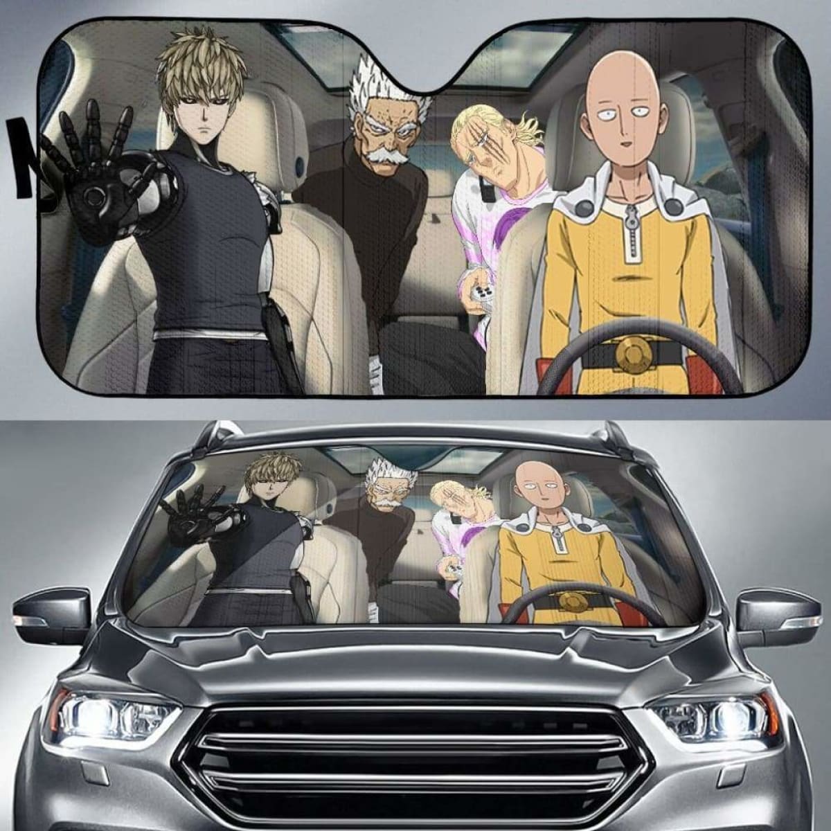One Punch Man Driving Auto Sun Shade 918b Universal Fit