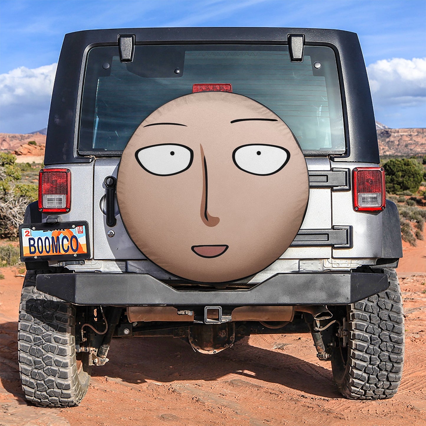 One Punch Man Face Car Spare Tire Cover