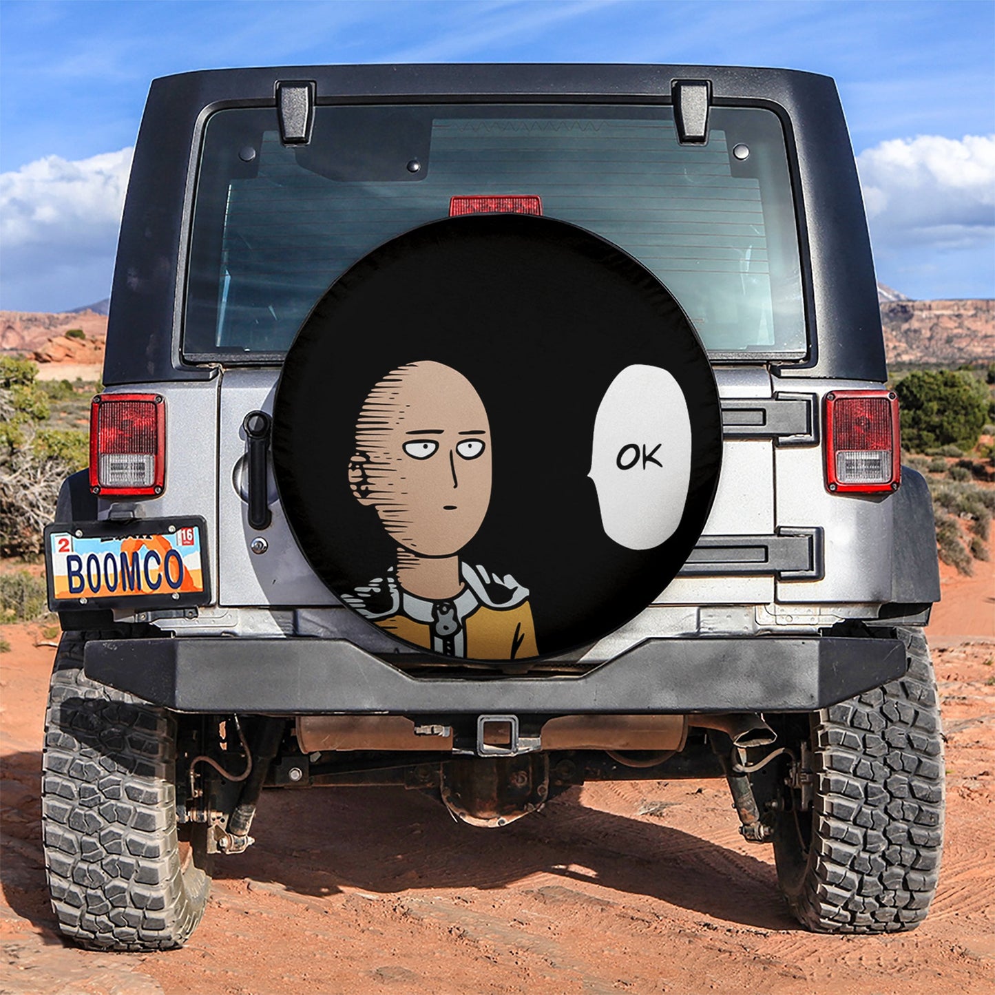 One Punch Man Funny Car Spare Tire Cover