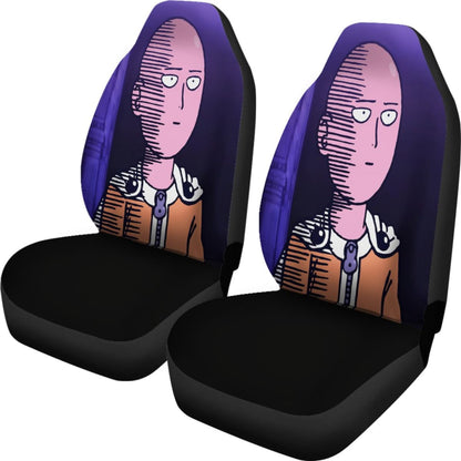 One Punch Man Funny Face Seat Covers Amazing Best Gift Ideas 2020 Universal Fit 090505