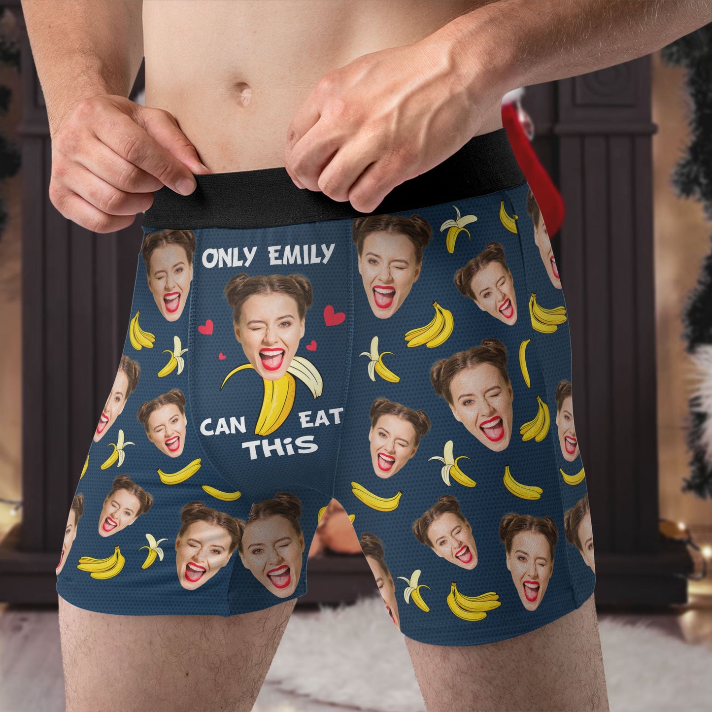 Only Emily Can Eat This Naughty Gift For Husband - Personalized Photo Men's Boxer Briefs