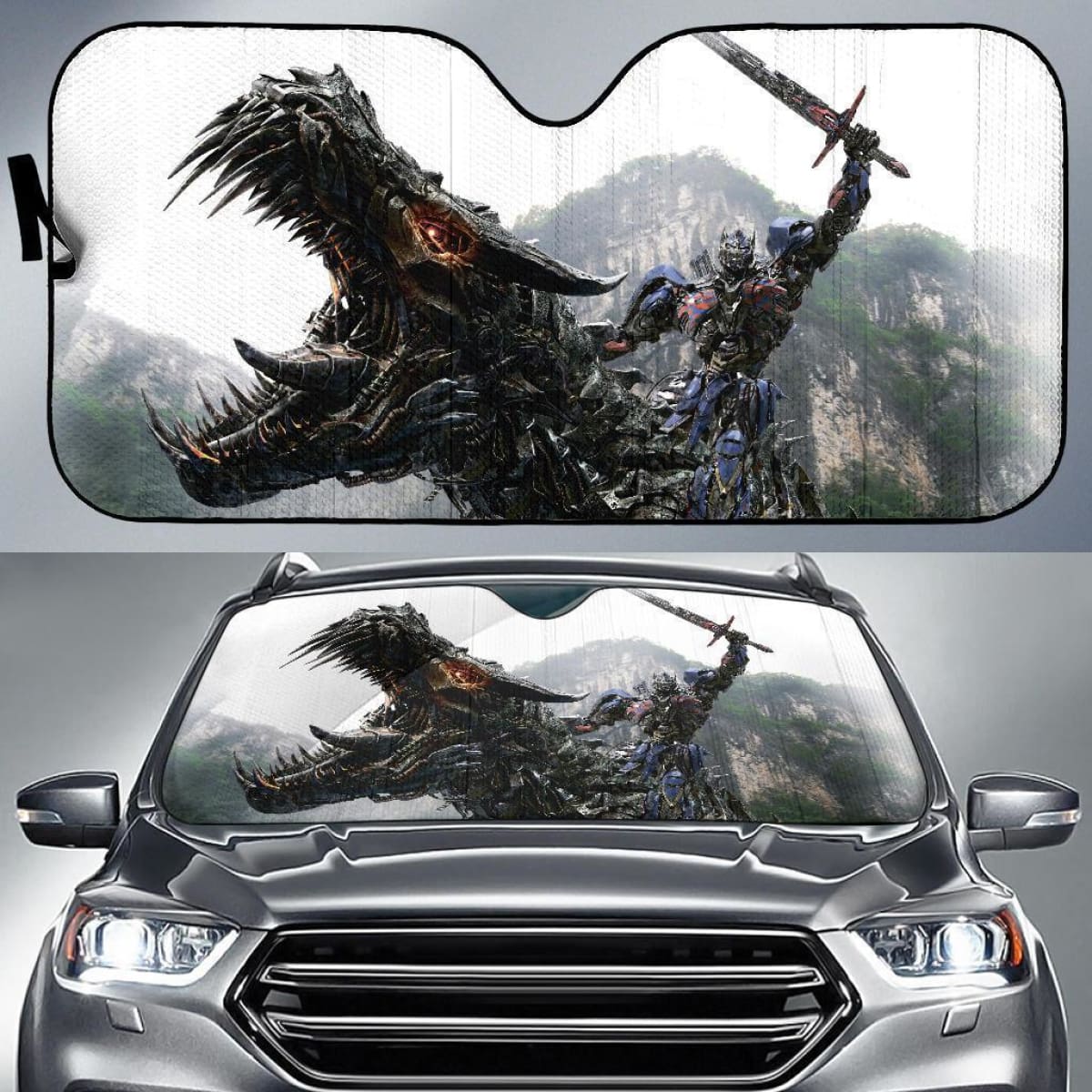 Optimus Prime Ride T-Rex Transformer Auto Sun Shade Nh07 Universal Fit 111204