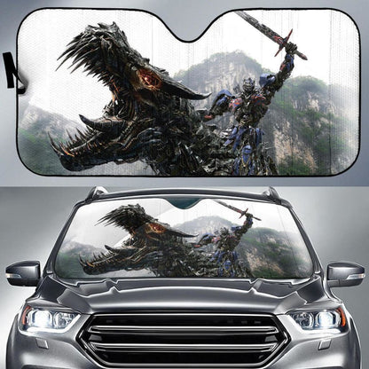Optimus Prime Ride T-Rex Transformer Auto Sun Shade Nh07 Universal Fit 111204