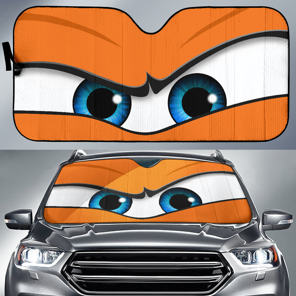 Orange Angry Eyes Car Auto Sun Shades