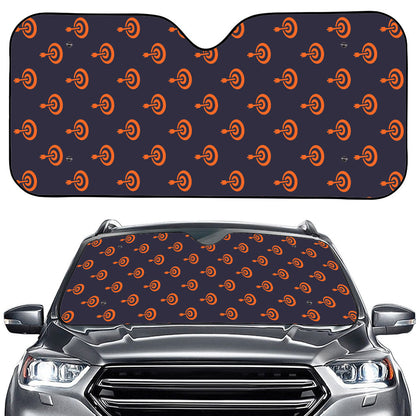 Orange Bullseye Target Pattern Print Car Windshield Sun Shade