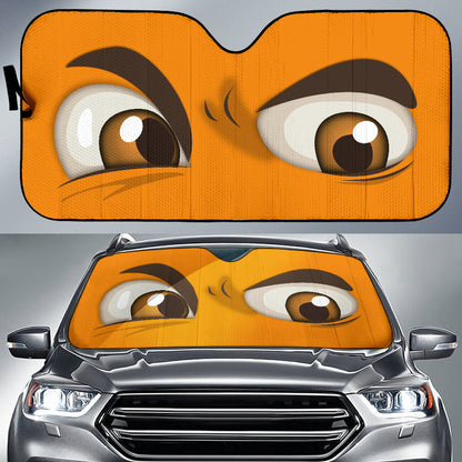 Orange Challenging Cartoon Eyes Car Auto Sun Shades Windshield Accessories Decor Gift