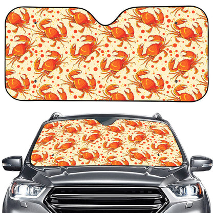 Orange Crab Pattern Print Car Windshield Sun Shade