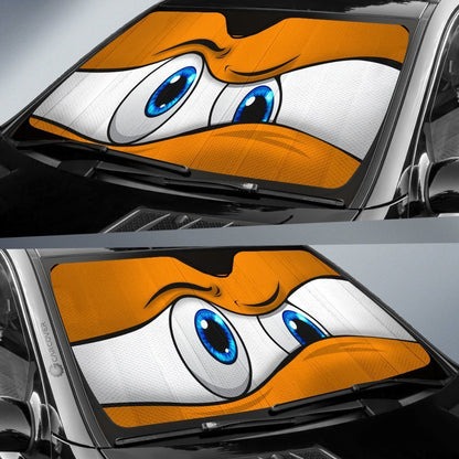 Orange Curious Car Eyes Sun Shade Custom Car Accessories Funny Gifts