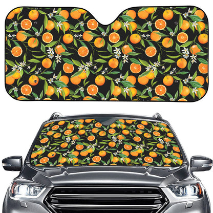 Orange Fruit Pattern Print Car Windshield Sun Shade