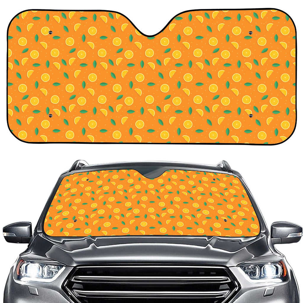 Orange Fruit Slices Pattern Print Car Windshield Sun Shade