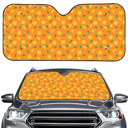 Orange Fruit Slices Pattern Print Car Windshield Sun Shade