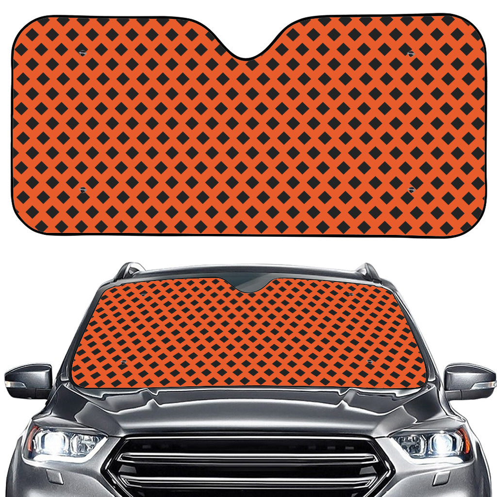 Orange Halloween Pattern Print Car Windshield Sun Shade