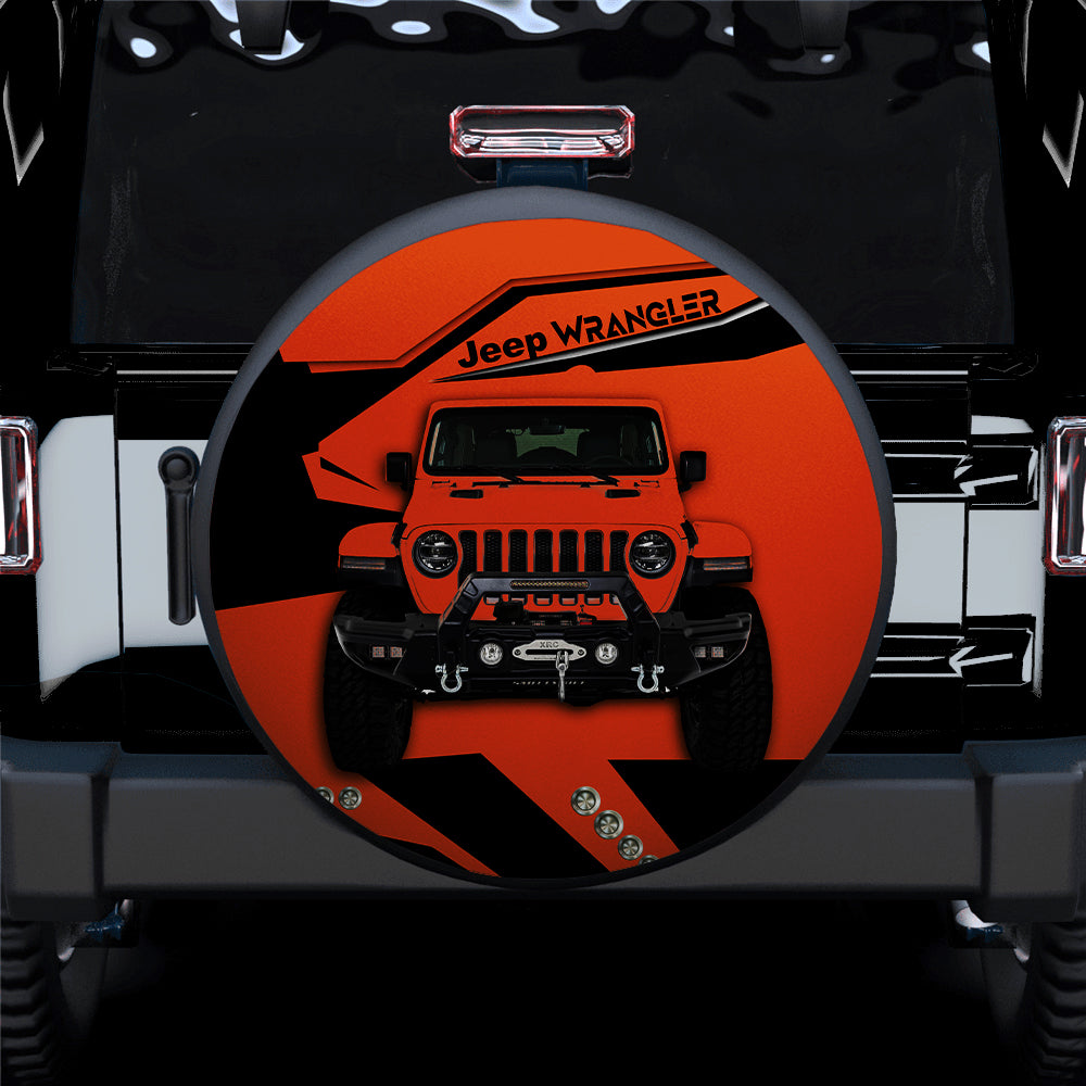 Orange Jeep Car Spare Tire Cover