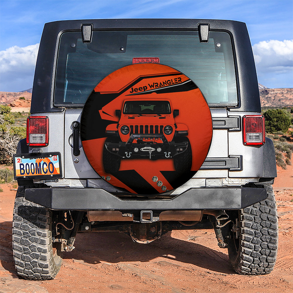 Orange Jeep Car Spare Tire Cover